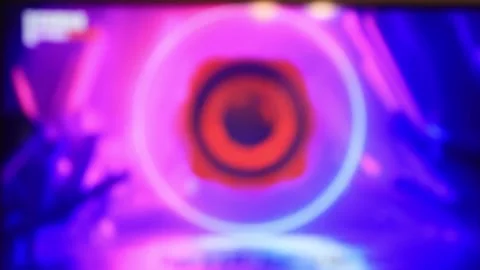 Multi-colored musical bit on a TV monitor in a blurred background. Stock Footage 145891359