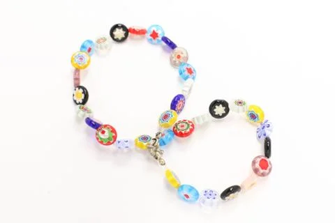 Multi-Colored Necklace With Beads Stock Photos