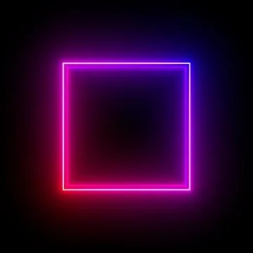 Multi-colored neon lamp on a black background. Halogen light. Simple figure. Stock Illustration