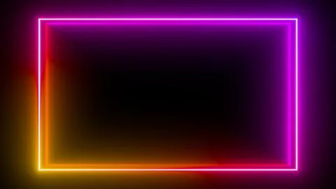 Multi-colored neon lamp on a black background. Halogen light. Simple figure. Stock Illustration