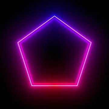 Multi-colored neon lamp on a black background. Halogen light. Simple figure. Illustrazione stock