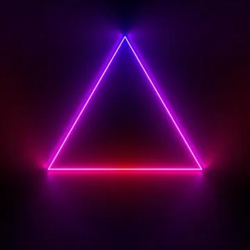 Multi-colored neon lamp on a black background. Halogen light. Simple figure. Stock-Illustration
