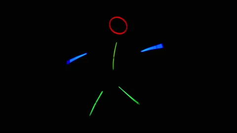Multi-colored neon man dancing in the dark. Neon stick suit Stock Footage 146984433