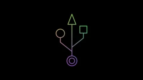 Multi-colored neon man walking in the dark. Neon stick suit Stock Footage 304023427
