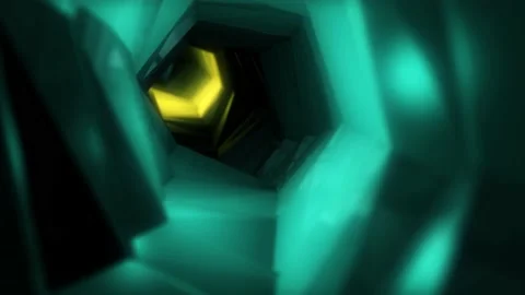 Multi-colored neon reflective tunnel wormhole motion graphic Video stock 155225150