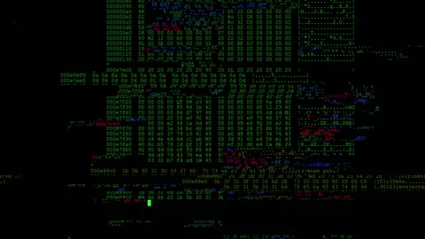 Multi-colored numbers quickly fill the black screen, overlapping each other Stock Footage 162556819