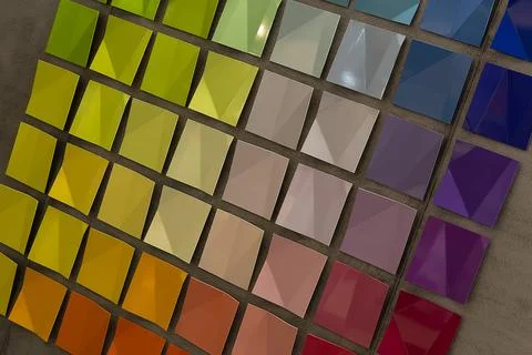 Multi-colored paint palette created with painted samples Stock Photos