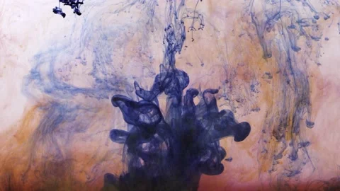 Multi colored paints dissolving in the water Stock Footage 148828045