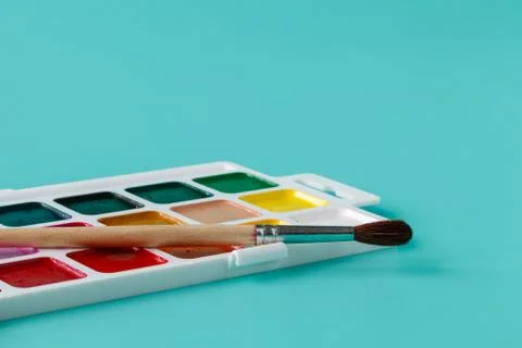 Multi-colored paints for drawing Foto stock