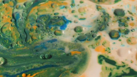 Multi-colored paints in oil and milk Stock Footage 171374091