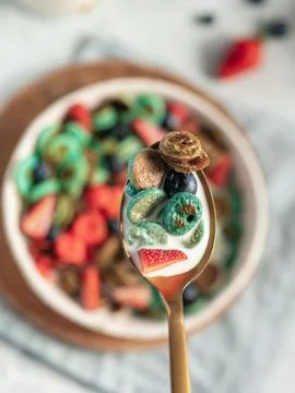 Multi-colored pancake cereal 스톡 사진