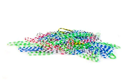 Multi-colored paper clips Stock Photos