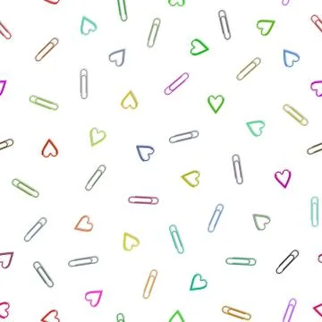 Multi-colored paper clips seamless pattern Stock Illustration