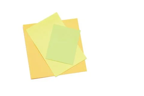 Multi-colored paper notes on a white background. Photos