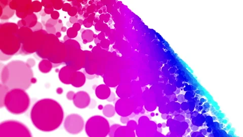 Multi-colored particles of different shapes move slowly on a white background. A Stock Footage 123099673