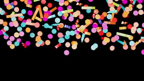 Multi colored party elements rain down during a festive celebration 스톡 동영상 340970222