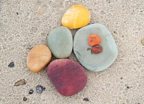 Multi-colored pebbles Stock Photos