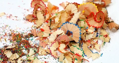 Multi-colored pencil shavings Stock Footage 88168659