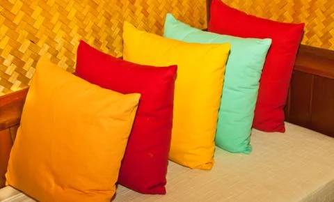 Multi-colored pillows. Stock Photos