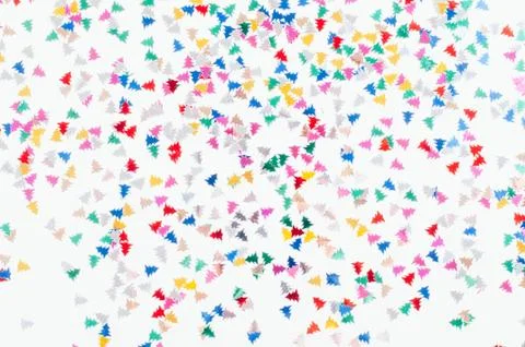 Multi colored pine trees festive background. Stock Photos