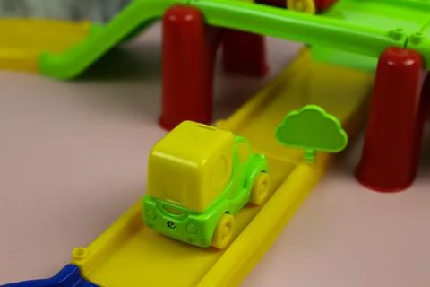 Multi-colored plastic constructor track Stock Photos