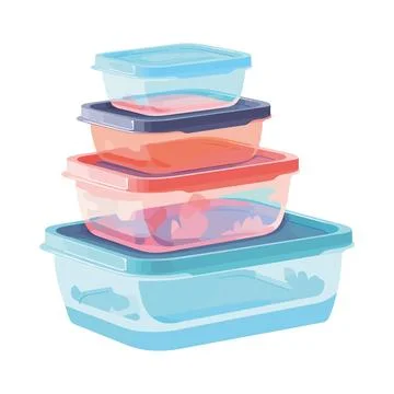 Multi colored plastic container stack Stock Illustration