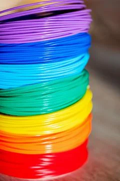 Multi-colored plastic for creativity in the colors of the rainbow. Stock Photos