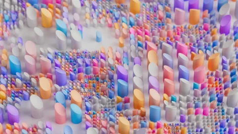 Multi-colored plastic half-tubes, pastel colored background, Quadtree Stock Footage 236484340