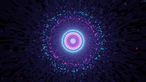Multi colored pop futuristic space tunnel 4k uhd 3d rendering vj loop Stock Footage 160528415