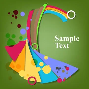 Multi-colored postcard of lines and circles Stock Illustration