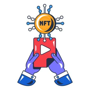 Multi Colored Purchase Of NFT Media File Icon Stock Illustration