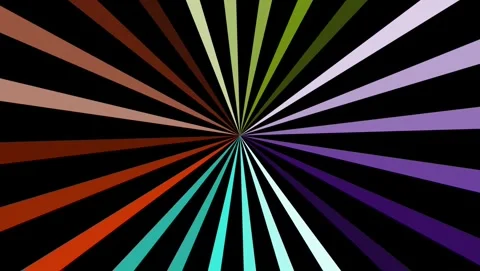 Multi-colored Radial Burst Pattern on Black Background Stock Footage 317452897
