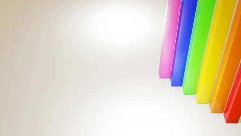 Multi-colored rainbow cubes move in a circle on a white background. looping abst 스톡 동영상 254180309