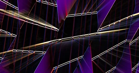 Multi-colored rays of light flicker and move in 3D Stock Footage 247131937