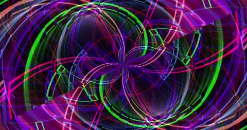 Multi-colored rays of light flicker and move in 3D Stock Footage 249743420