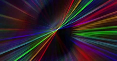 Multi-colored rays of light flicker and move in 3D. Stock Footage 249743557