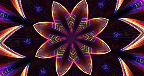 Multi-colored rays of light form floral ... | Stock Video | Pond5