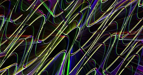 Multi-colored rays of light move in waves Stock Footage 247131939