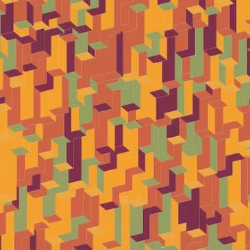 Multi colored rectangles pattern design 3d rendering digital illustration イラスト素材