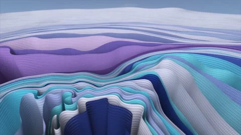 Multi-colored ribbons sway in wave-like ... | Stock Video | Pond5