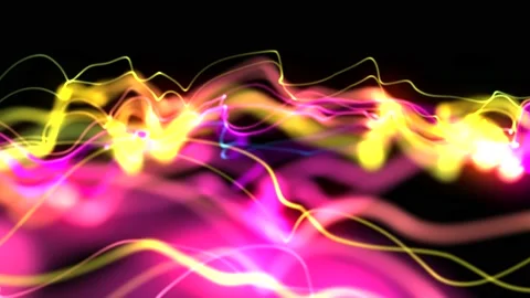 Multi Colored Rising Abstract Lines Attractive Hypnotic Waving Seamless Stock-Footage 219019067