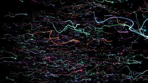 Multi Colored Rising Abstract Lines Attractive Hypnotic Waving Seamless Stock-Footage 241306373