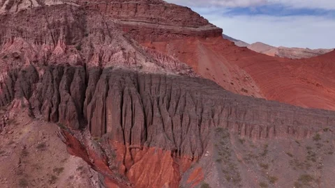 ⁠Multi-Colored Rock Layers in Cafayate Salta Argentina Drone Footage⁠ Stock Footage 344418224