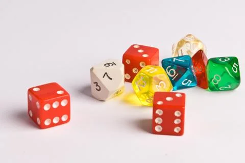 Multi-colored Role Play Dice Stock Photos