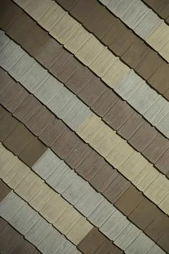 Multi-Colored Roof Shingles Pattern with Diagonal Design Stock Photos