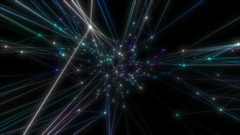A multi-colored rotating model of the universe. Seamless loop. Stock Footage 122879682