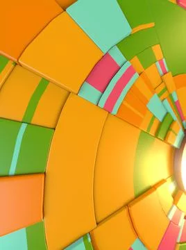 Multi colored round geometric pattern. 3d rendering digital illustration Illustrazione stock