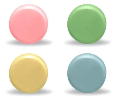 Multi colored round pills on white Stock Photos