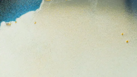 Multi colored sand texture, macro close up colourful background with pouring Stock Footage 231244178
