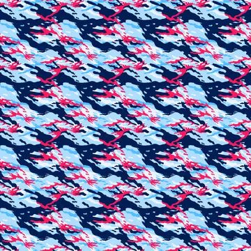 Multi colored seamless camouflage pattern illustration. Illustrazione stock